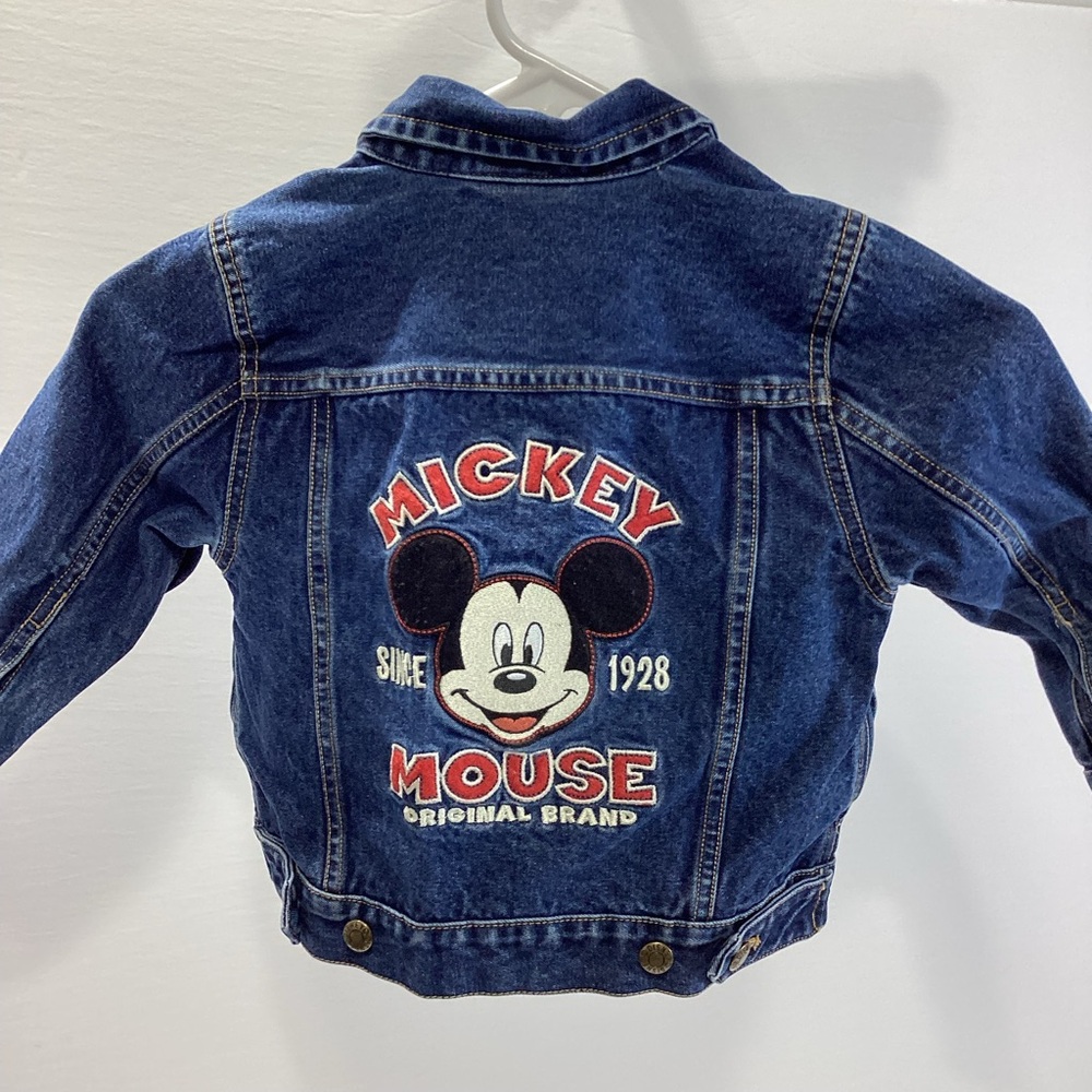 Vintage Disney Store Mickey Mouse Jean Jacket Toddler XXS 2/3T